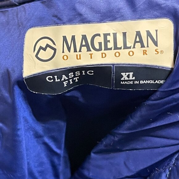 MaGellan Outdoors Fleece Quilted 1/4 Snap Blue Cream Size XL Extra Large Classic - Picture 3 of 7